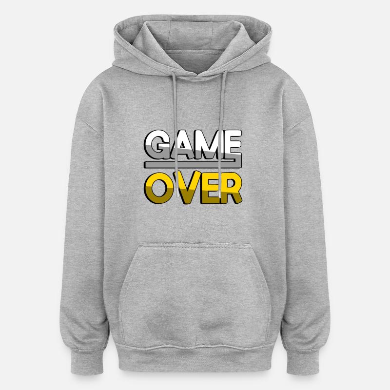 GAME OVER (Jaune) - Jeux - Sweat à capuche oversize unisexe - gris chiné