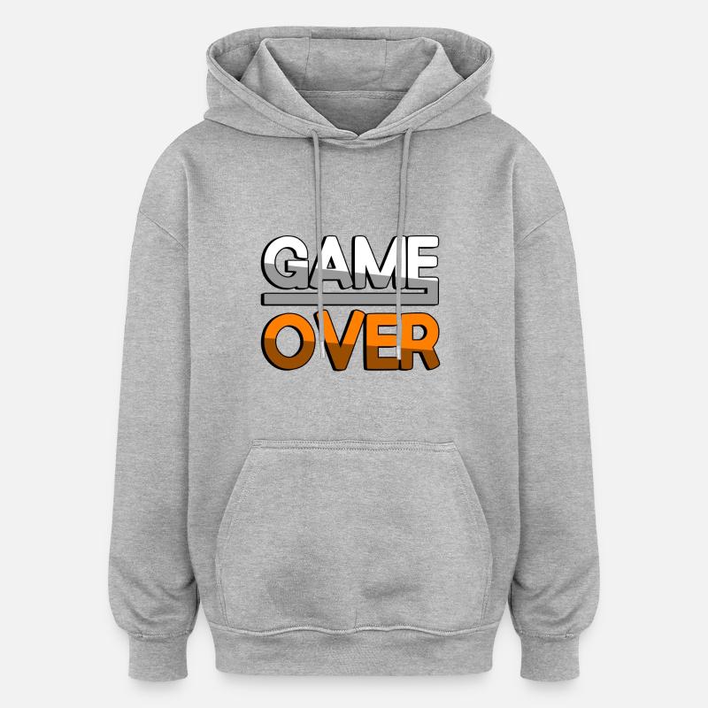 GAME OVER (Orange) - Jeux - Sweat à capuche oversize unisexe - gris chiné