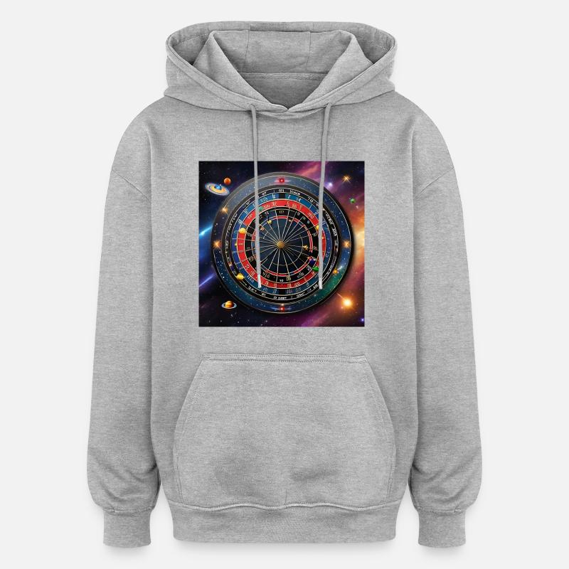 Précision astronomique - Fléchettes dans l’espace - Sweat à capuche oversize unisexe - gris chiné