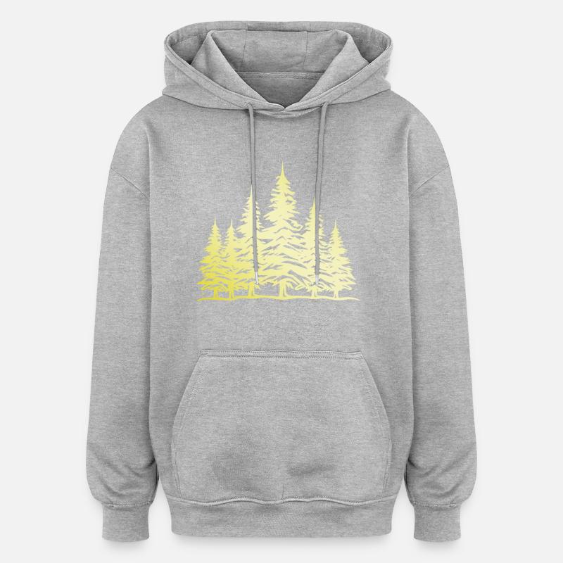 Wald Baum Gold - Oversized Unisex Hoodie - Grau meliert