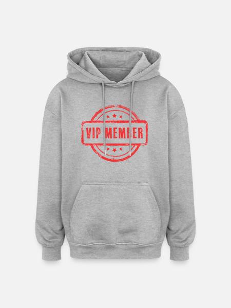Vip Member Stamp - Oversized Unisex Hoodie - heather grey