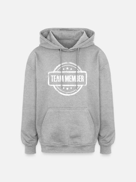 Team Stamp - Oversized Unisex Hoodie - heather grey