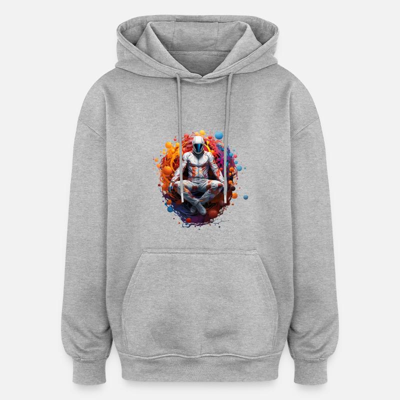 Yogi de l’espace - Sweat à capuche oversize unisexe - gris chiné