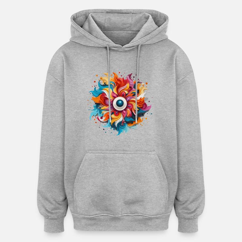 Couleur Œil - Sweat à capuche oversize unisexe - gris chiné