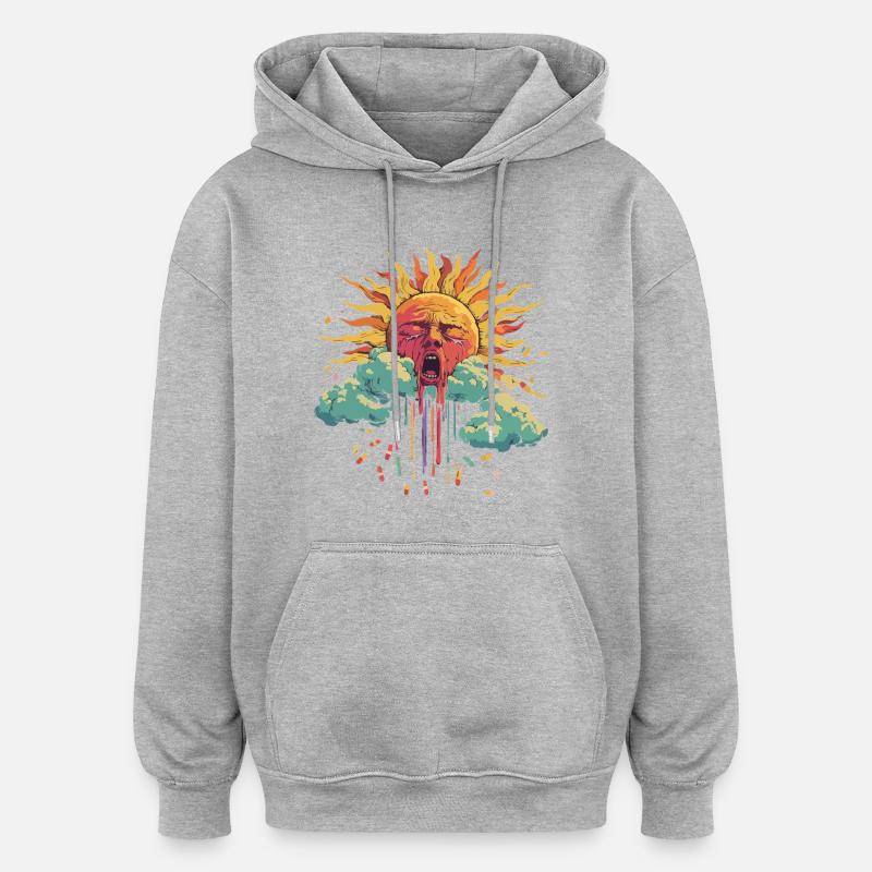 Apothicaire Soleil - Sweat à capuche oversize unisexe - gris chiné