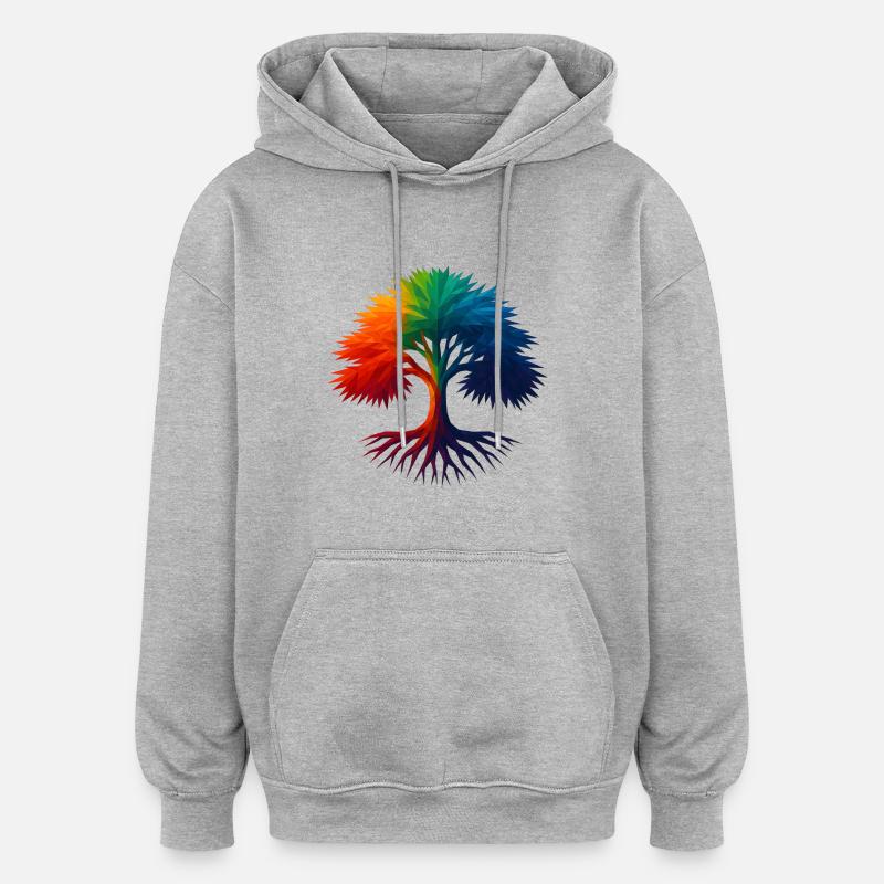 Style WPAP - If - Sweat à capuche oversize unisexe - gris chiné