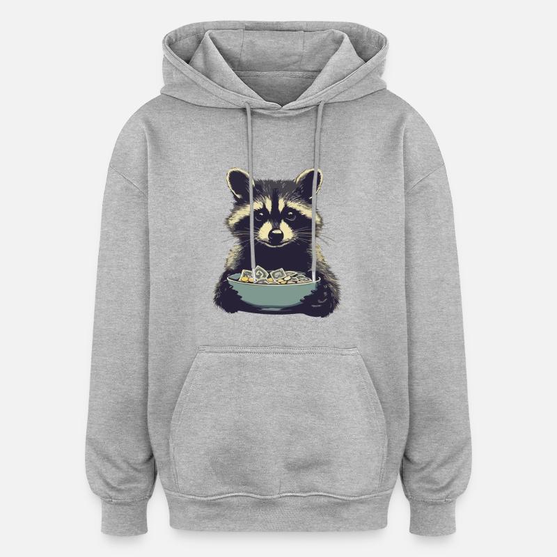 Billet raton laveur - Sweat à capuche oversize unisexe - gris chiné