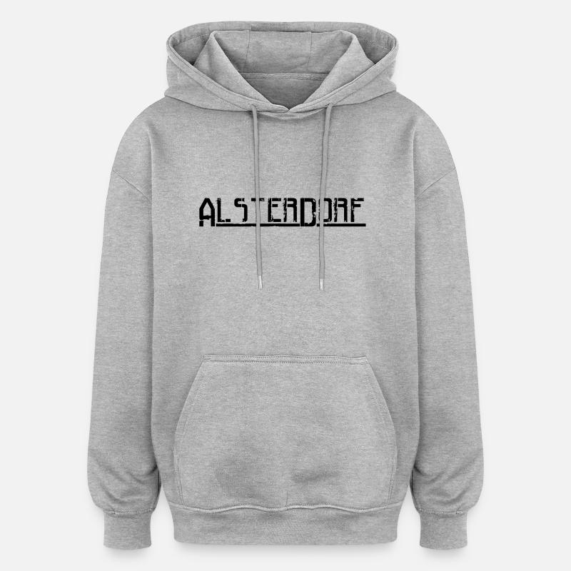 alsterdorf - Oversized Unisex Hoodie - Grau meliert