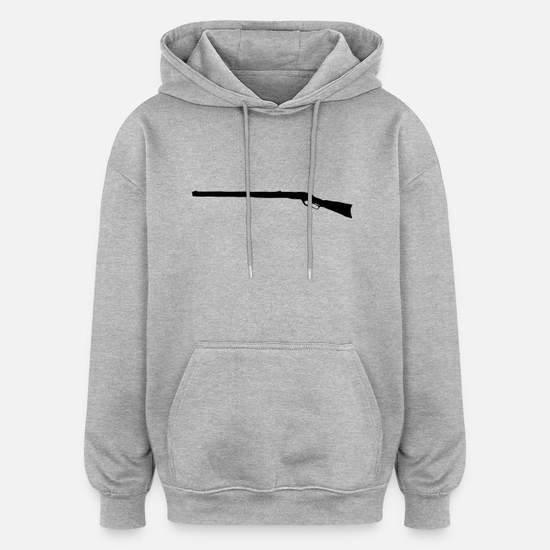 winchester73_vec_1 fr - Sweat à capuche oversize unisexe - gris chiné