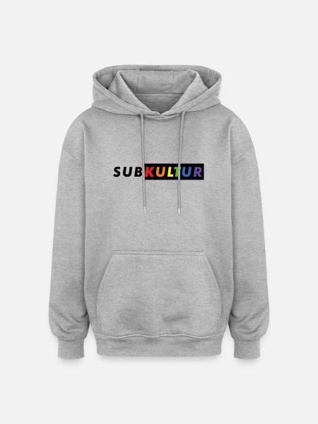 Subkultur Logo CSD#2 - Oversized Unisex Hoodie - Grau meliert