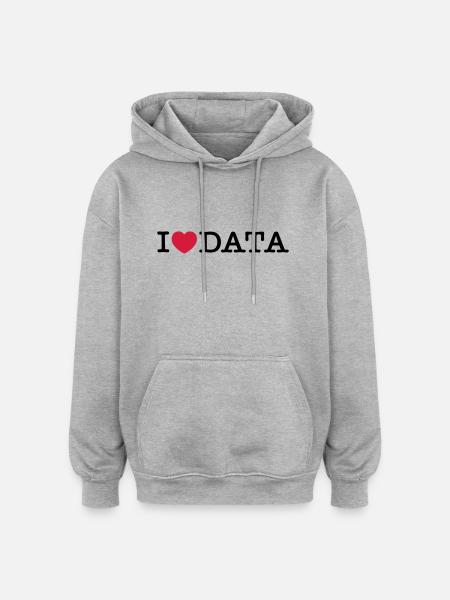 Data I Love - Oversized Unisex Hoodie - heather grey