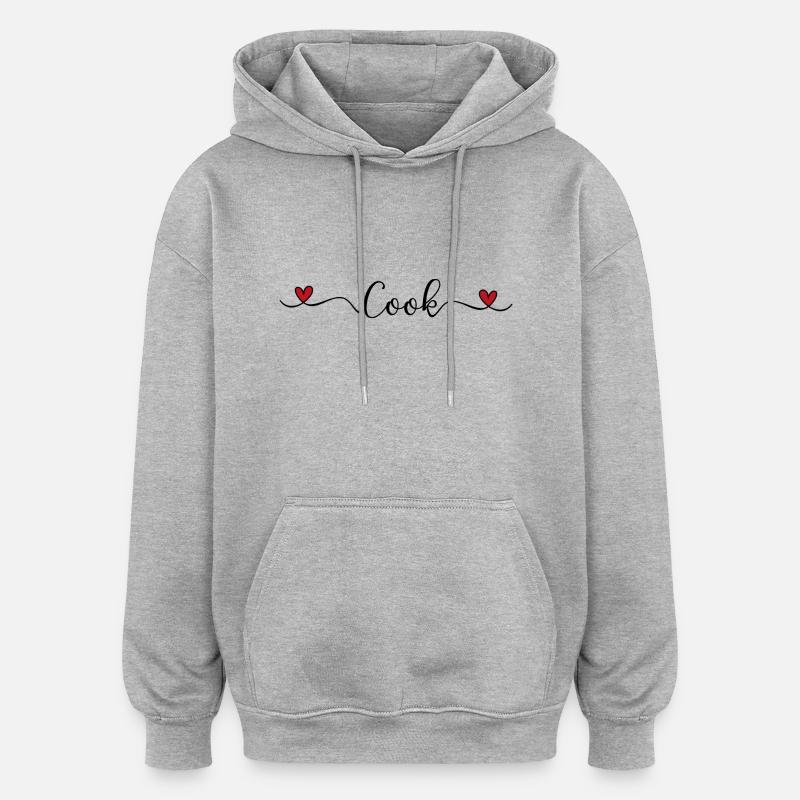 Cuire - Sweat à capuche oversize unisexe - gris chiné