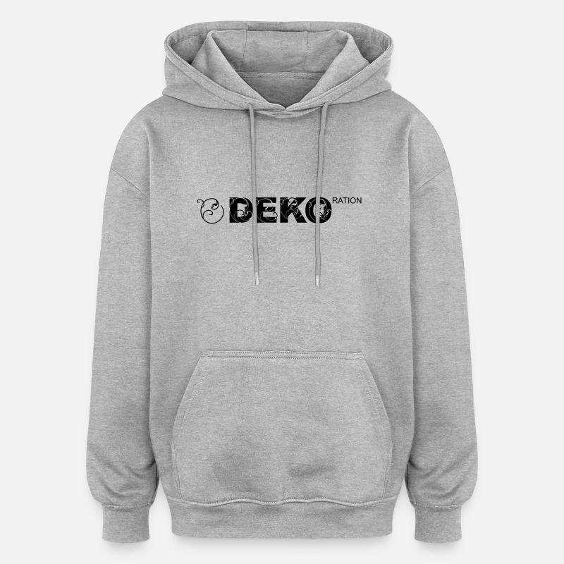 Dekoration - Oversized Unisex Hoodie - Grau meliert