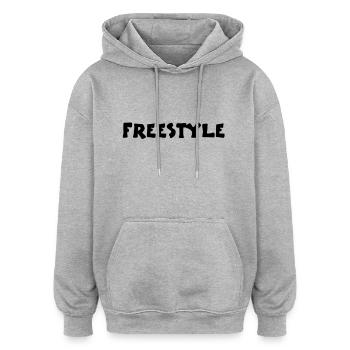 freestyle2_vec_1 - Oversized Unisex Hoodie - Grau meliert - Vorne - Noah (186cm)