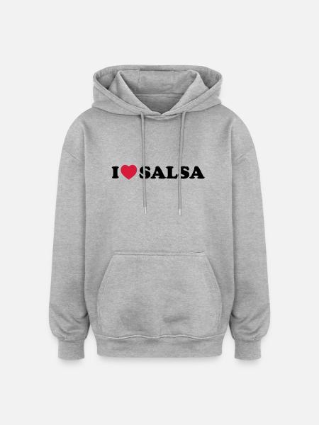I love salsa - Oversized Unisex Hoodie - heather grey