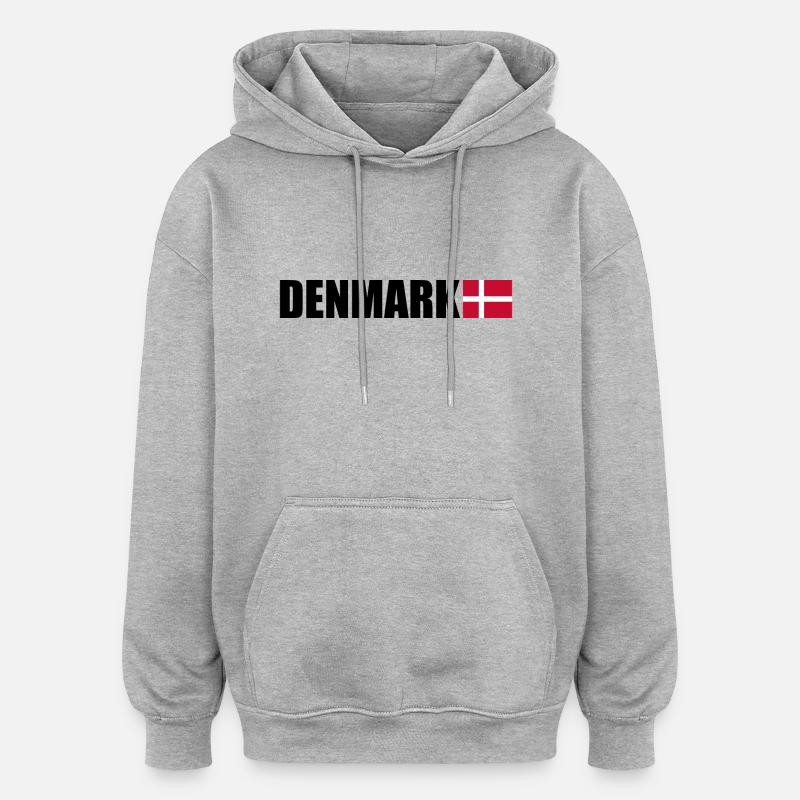Danemark - Sweat à capuche oversize unisexe - gris chiné
