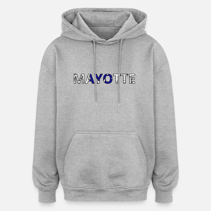 Drapeau Mayotte - Sweat à capuche oversize unisexe - gris chiné