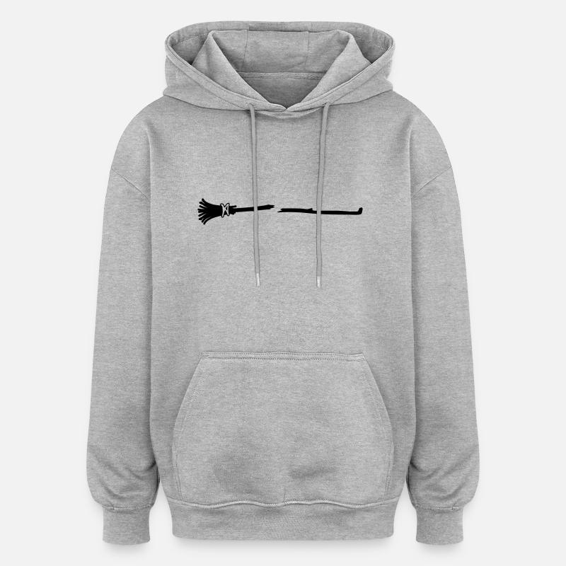 Besen gebrochen 2 - Oversized Unisex Hoodie - Grau meliert
