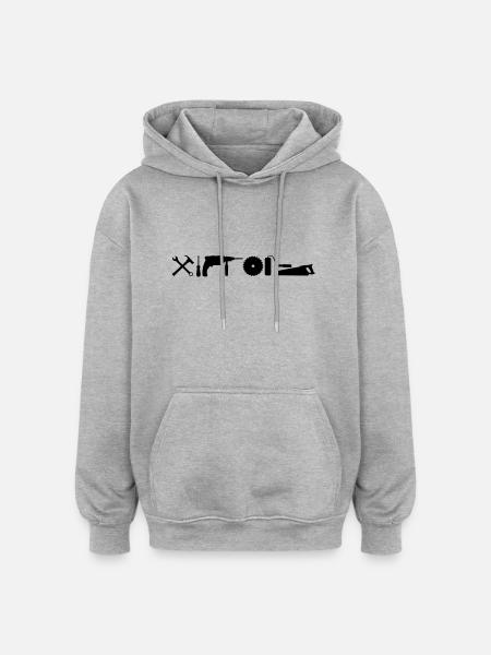 werkzeug_handwerker__f1 - Oversized Unisex Hoodie - Grau meliert