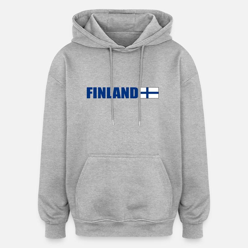 Finnland - Oversized Unisex Hoodie - Grau meliert
