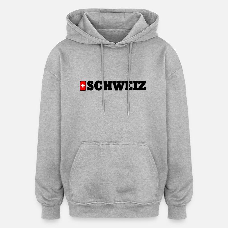 Schweiz - Oversized Unisex Hoodie - Grau meliert
