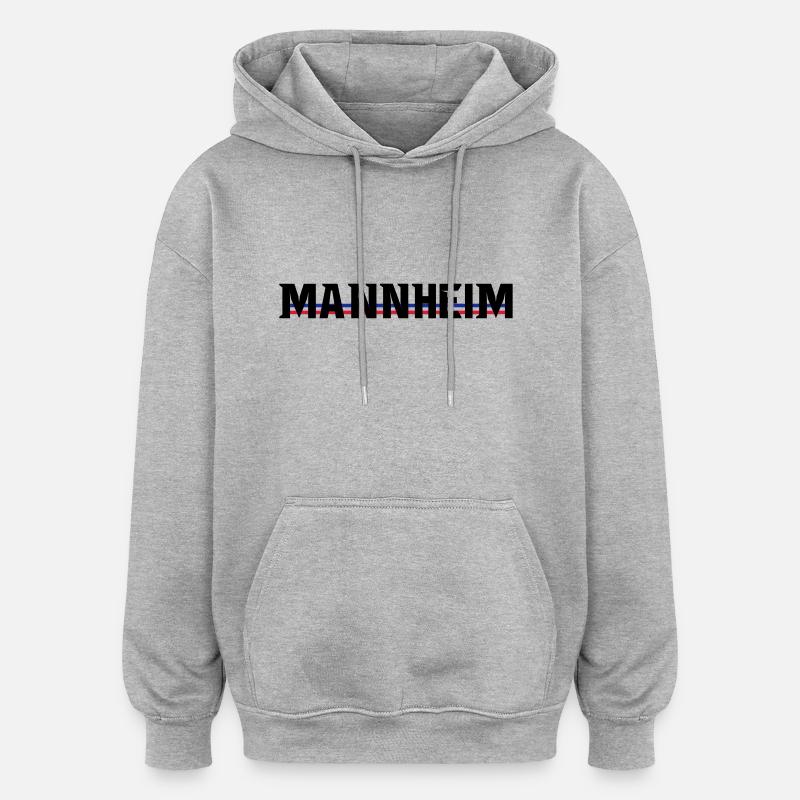 Mannheim-blau-weiss-rot - Oversized Unisex Hoodie - Grau meliert