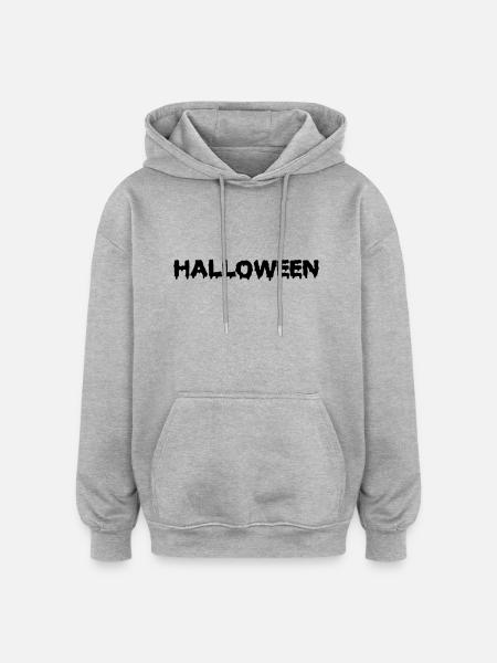 Halloween - Sweat à capuche oversize unisexe - gris chiné