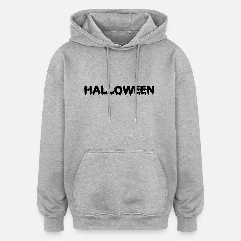Halloween - Sweat à capuche oversize unisexe - gris chiné