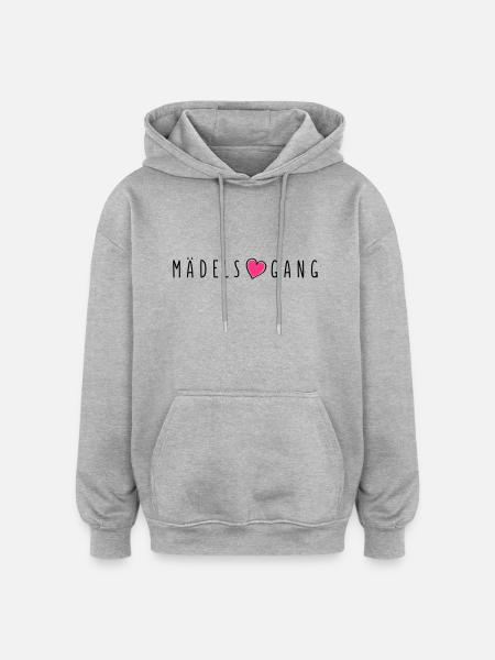 maedels herz gang - Oversized Unisex Hoodie - Grau meliert