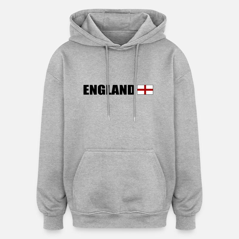 angleterre - Sweat à capuche oversize unisexe - gris chiné