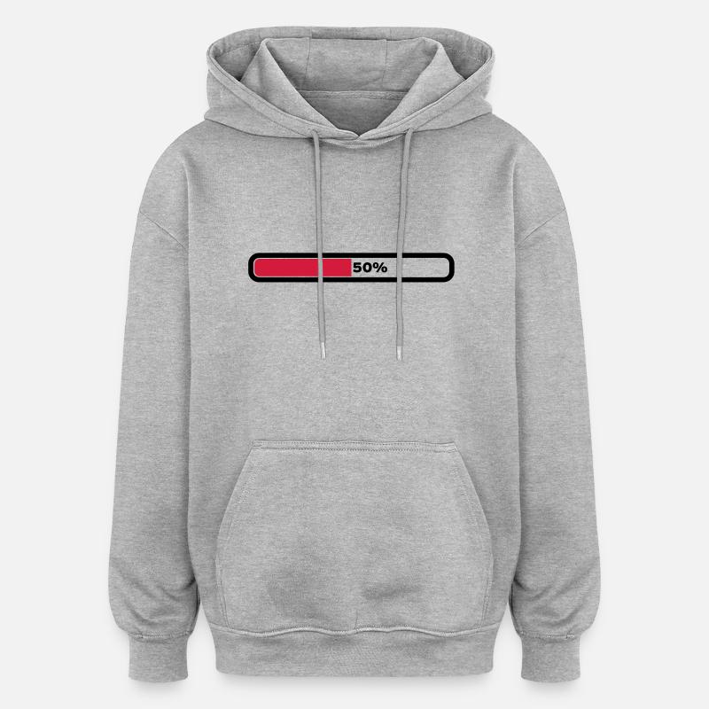 50% Loading - Oversized Unisex Hoodie - Grau meliert