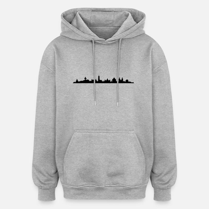 Skyline Graz - Oversized Unisex Hoodie - Grau meliert