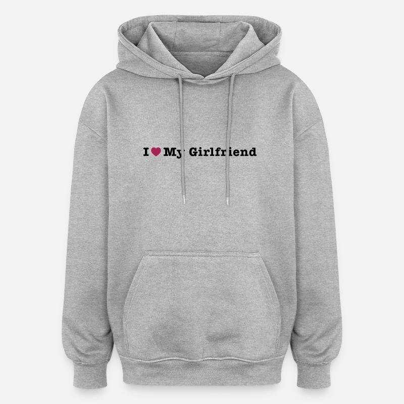 mp_i_love_my_girlfriend - Sweat à capuche oversize unisexe - gris chiné