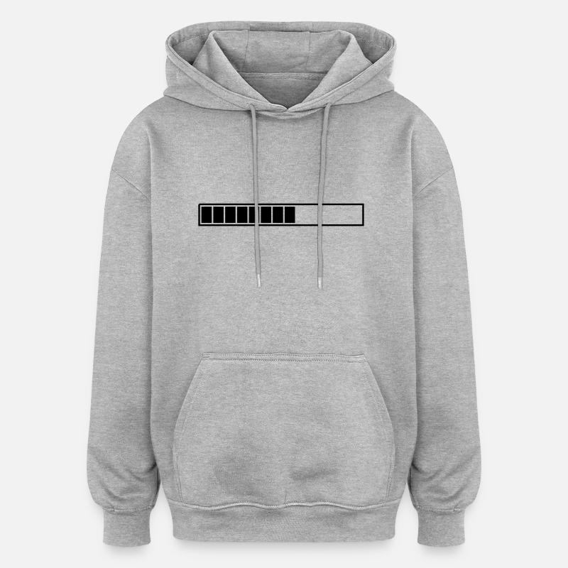 barre de chargement à personnaliser - Sweat à capuche oversize unisexe - gris chiné
