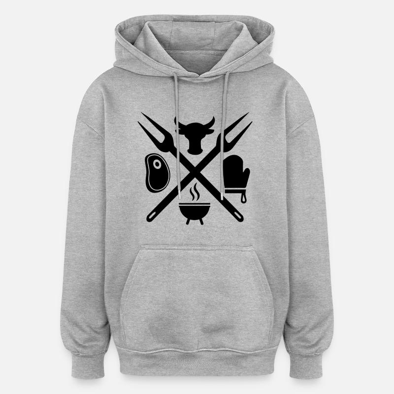 grilling - Oversized Unisex Hoodie - heather grey