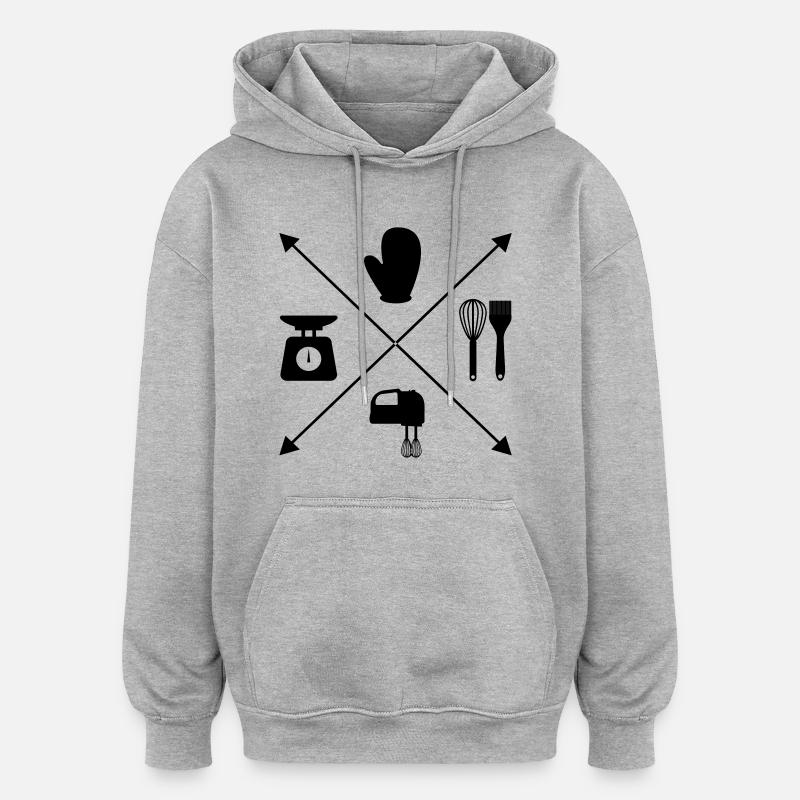 Backen - Oversized Unisex Hoodie - Grau meliert