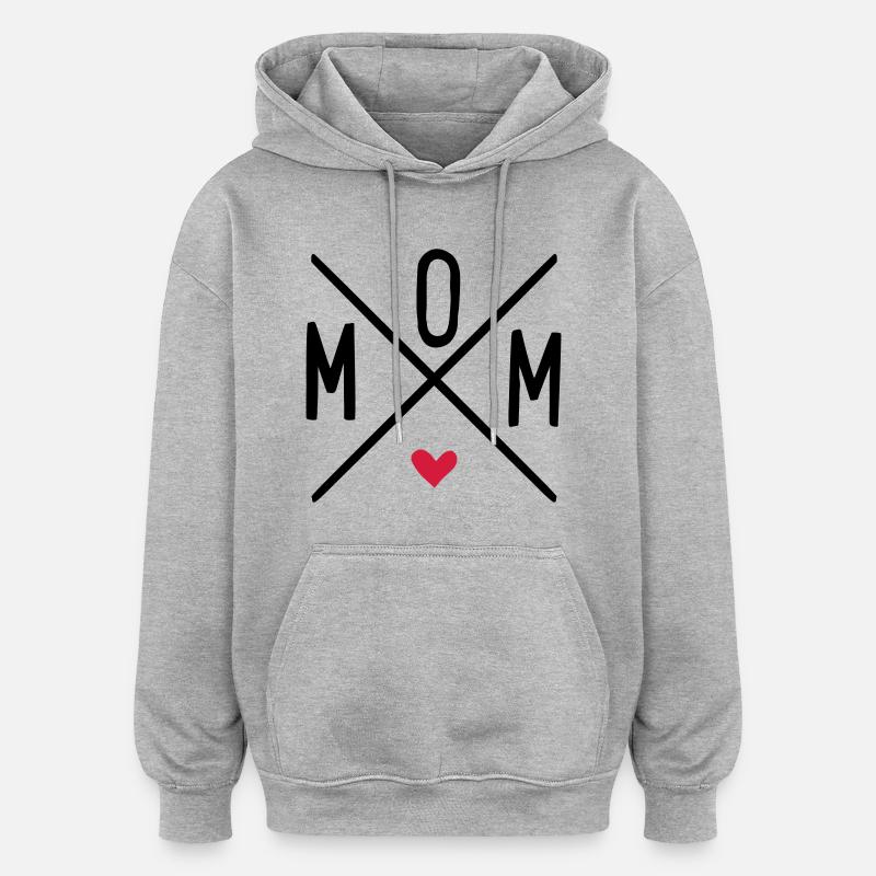 maman - Sweat à capuche oversize unisexe - gris chiné