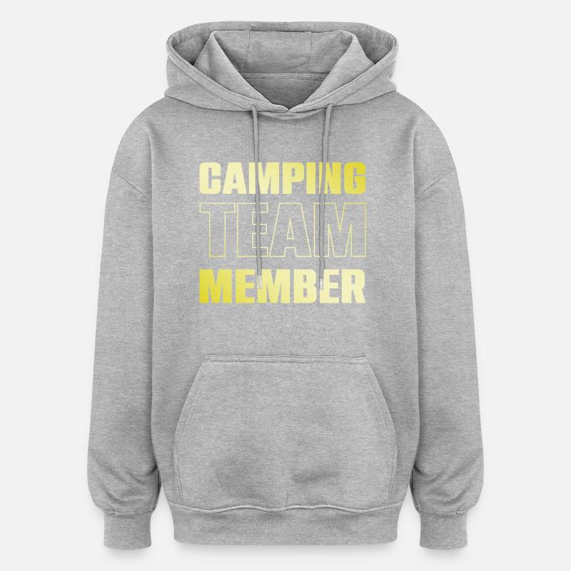 Équipe du camping - Sweat à capuche oversize unisexe - gris chiné