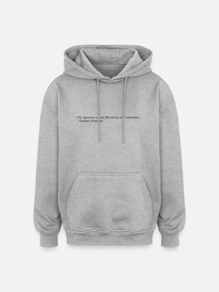 Sprachen Zitat - Oversized Unisex Hoodie - Grau meliert