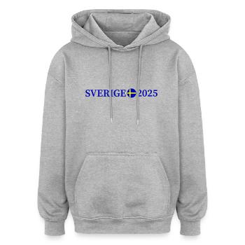 Schweden 2025 Sverige - Oversized Unisex Hoodie - Grau meliert - Vorne - Noah (186cm)