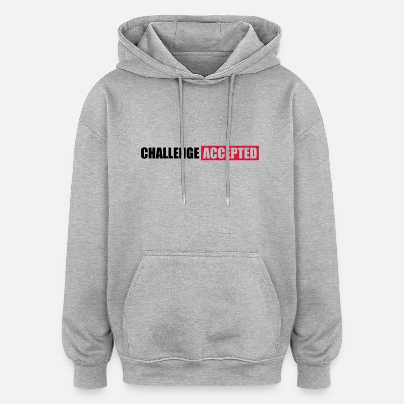 Contester le texte accepté Design - Sweat à capuche oversize unisexe - gris chiné