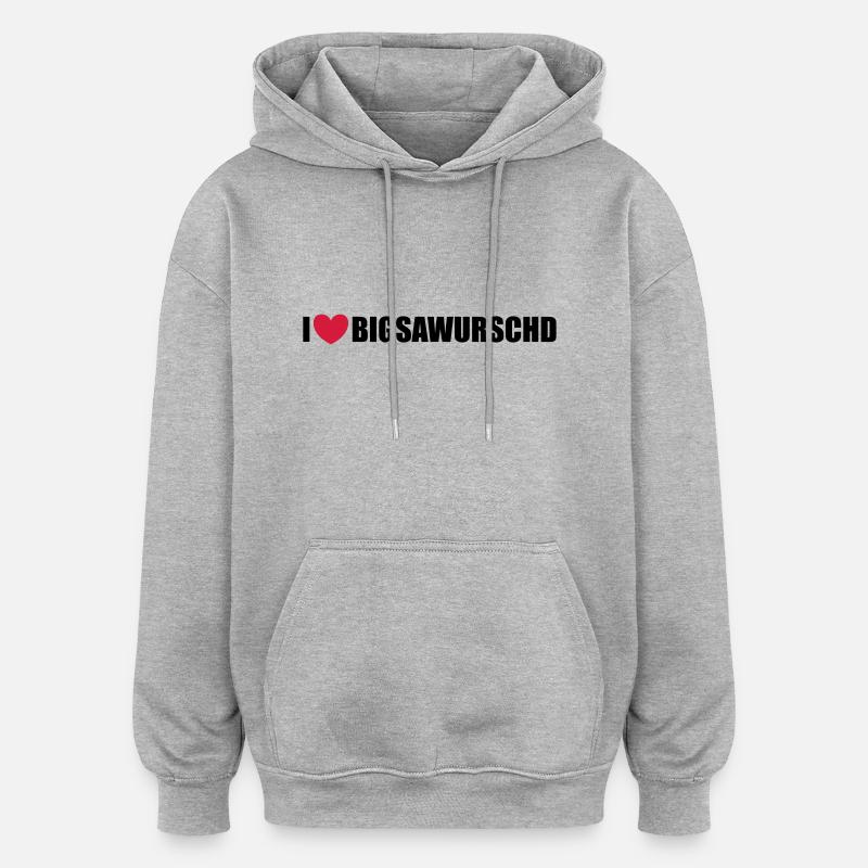 Bigsawurschd - Oversized Unisex Hoodie - Grau meliert