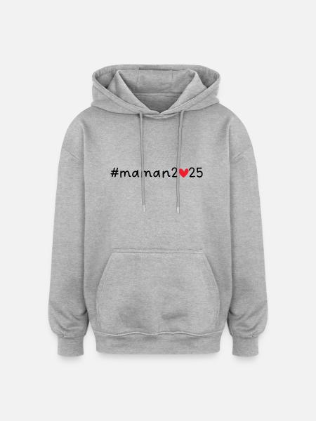 Mama 2025 - Oversized Unisex Hoodie - Grau meliert