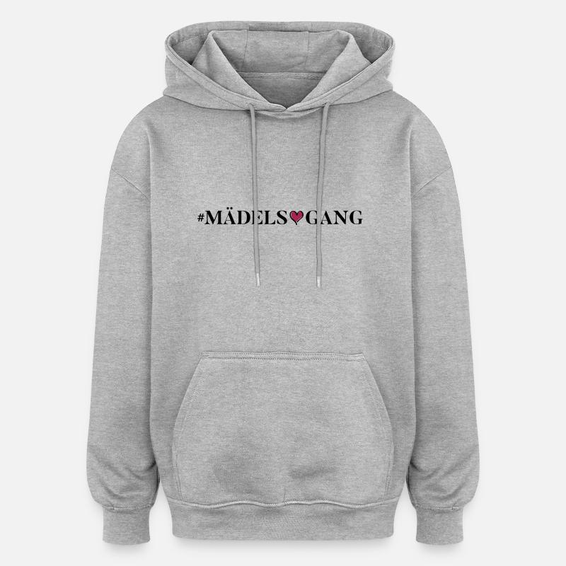 maedels gang herzchen - Oversized Unisex Hoodie - Grau meliert