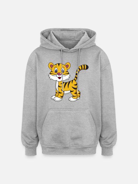 Baby Tiger - Oversized Unisex Hoodie - heather grey