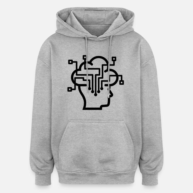 Datenschutz Cloud Vernetzt Denken - Oversized Unisex Hoodie - Grau meliert
