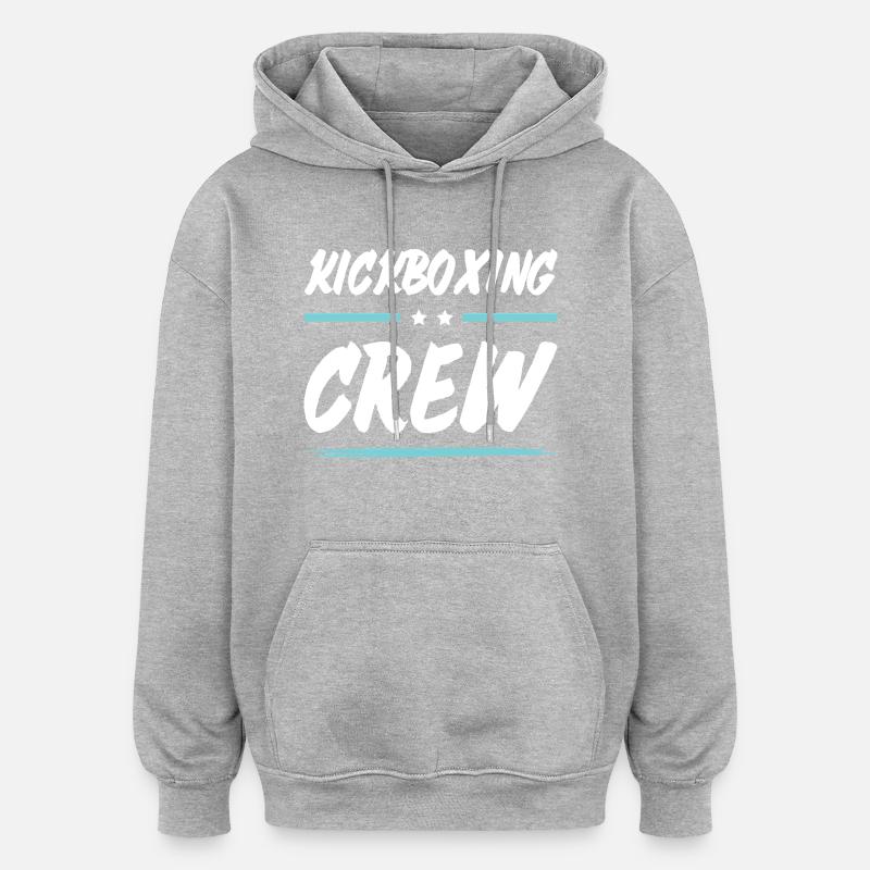 Équipe de kickboxing - Sweat à capuche oversize unisexe - gris chiné