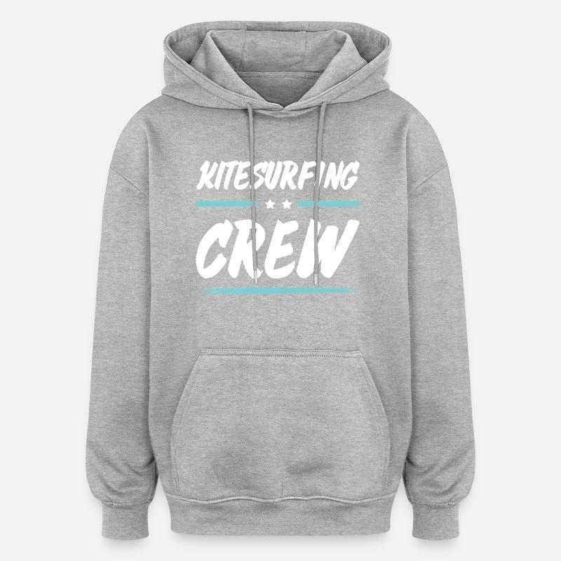 Équipage de kitesurf - Sweat à capuche oversize unisexe - gris chiné