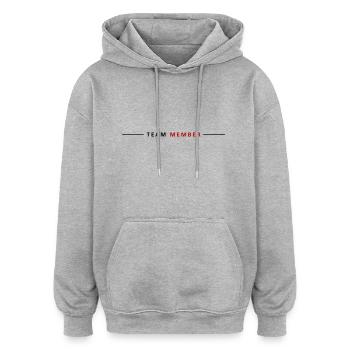 Team Mitglied - Oversized Unisex Hoodie - Grau meliert - Vorne - Noah (186cm)