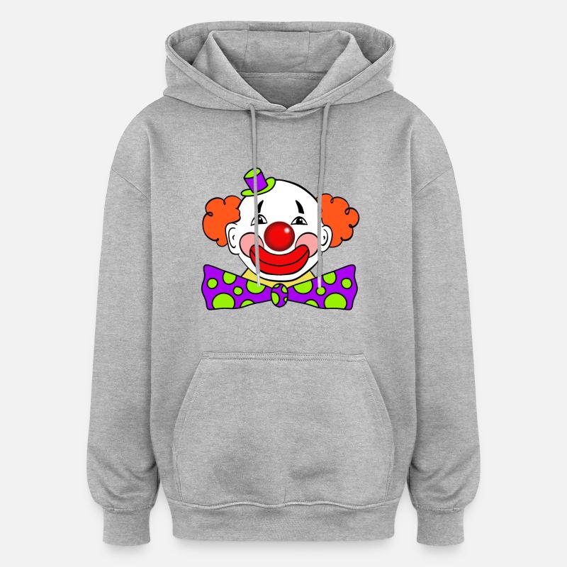 clown - Sweat à capuche oversize unisexe - gris chiné